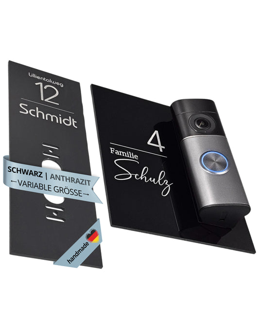 Klingelschild für Ring Akku-Videotürklingel Pro (Battery Video Doorbell Pro) (neueste Gen., 2.Gen)