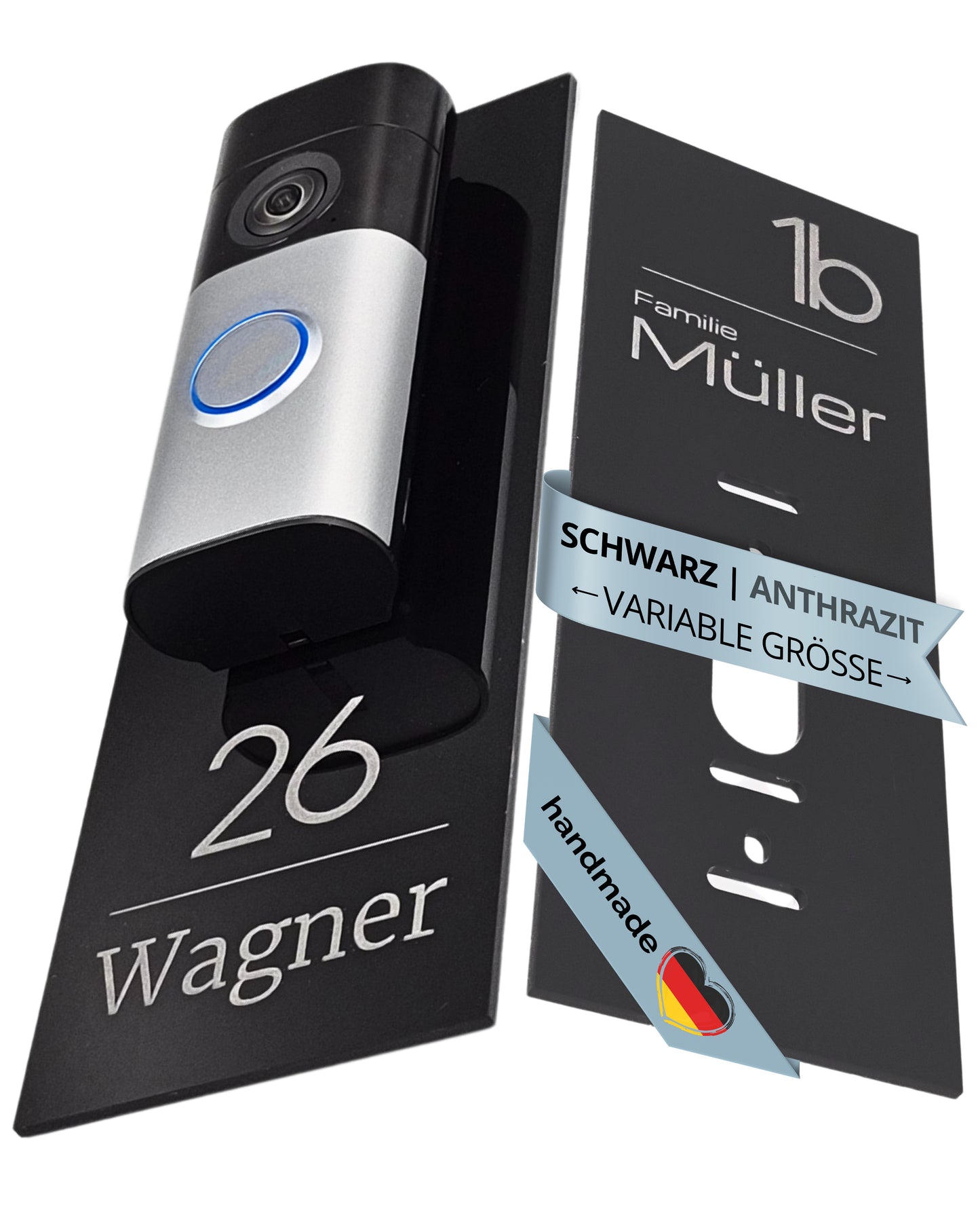 Klingelschild für Ring Akku-Videotürklingel Plus (Battery Video Doorbell Plus) (neueste Gen., 2.Gen)