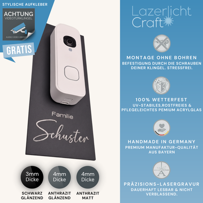 Klingelschild für Blink Videotürklingel 2K+(Batterie), System & 1. Gen