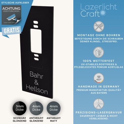 Klingelschild für Eufy Video Doorbell S330 Dual