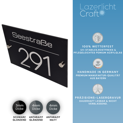 Hausnummernschild personalisiert