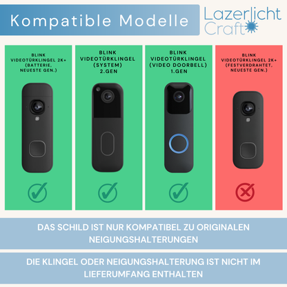 Klingelschild für Blink Videotürklingel 2K+ (Batterie), System & 1. Gen